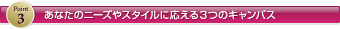 Point3 ���Ȃ��̃j�[�Y��X�^�C���ɉ�����3�̃L�����p�X