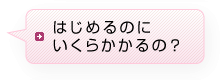 はじめるのにいくらかかるの?