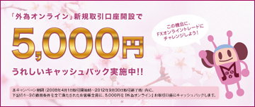 5,000円キャッシュバックキャンペーン