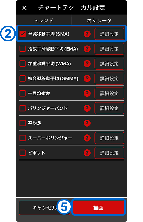 �`���[�g�I�����̃X�}�[�g�t�H���A�v�����