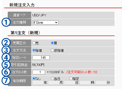 スクリーンショット:新規注文入力画面