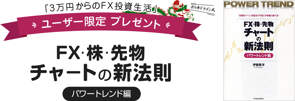 3万円からのFX投資生活ユーザー限定プレゼント　FX・株・先物　チャートの新法則